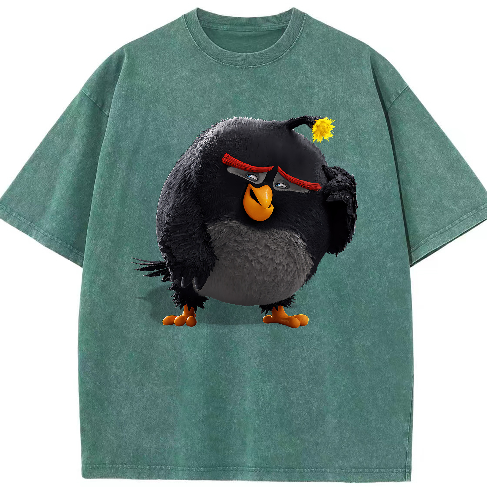 （画像用） Angry Birds アングリーバード 綿100% ヴィンテージ風 半袖Tシャツ（フロントプリント）